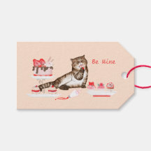 Chat Valentine avec sucreries et boulangerie rose