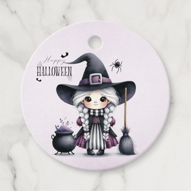Étiquettes Cadeau Château des sorcières d'Halloween (Devant)