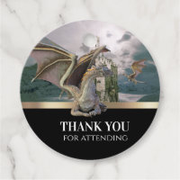 Château Médiéval Dragon Bronze Métallique Annivers