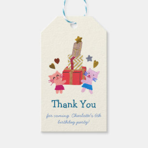 Étiquettes-cadeau Chats adorables et cadeaux Fête d'anniversaire des