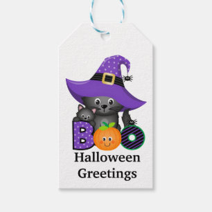 Étiquettes-cadeau Chats d'Halloween