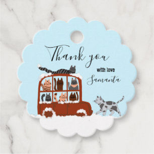 Étiquettes Cadeau Chats mignons dans un cadeau d'anniversaire de béb