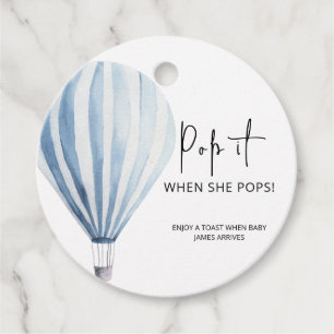 Étiquettes Cadeau Chaud air Balloon Pop it Quand elle popote