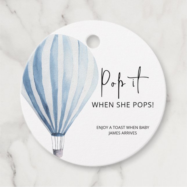 Étiquettes Cadeau Chaud air Balloon Pop it Quand elle popote (Devant)