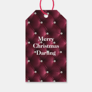 Étiquettes-cadeau Chaud Bourgogne Rouge Faux Velvet