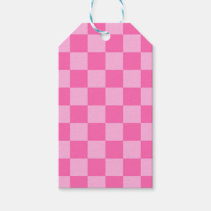 Étiquettes-cadeau Chaud Pink Checkerboard