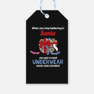 Étiquettes-cadeau Chaussettes Santa Claus Sous-vêtements Enfants de 