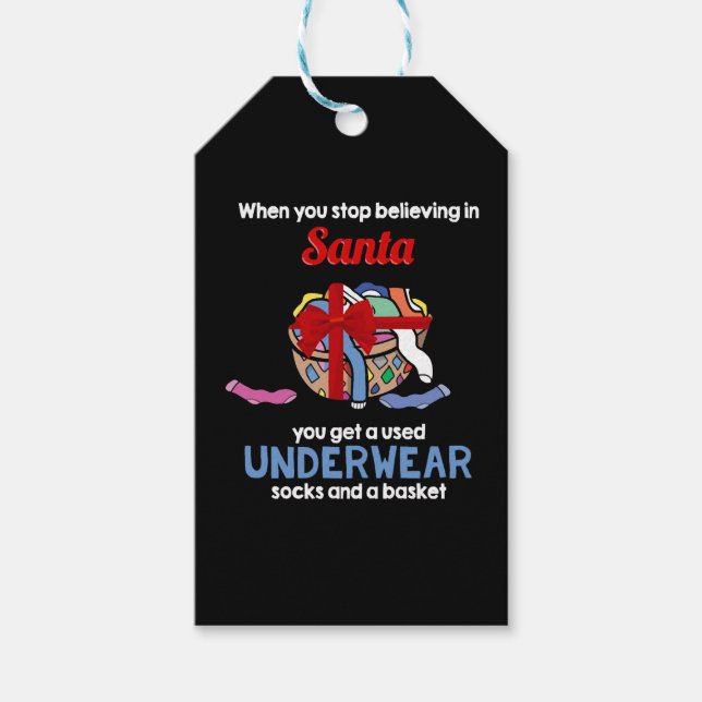Étiquettes-cadeau Chaussettes Santa Claus Sous-vêtements Enfants de  (Devant)