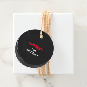 Étiquettes Cadeau Chaussure de hockey rouge