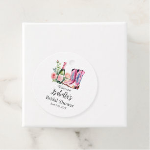 Étiquettes Cadeau Chaussures à talons et Bulles Rose Enterrement de