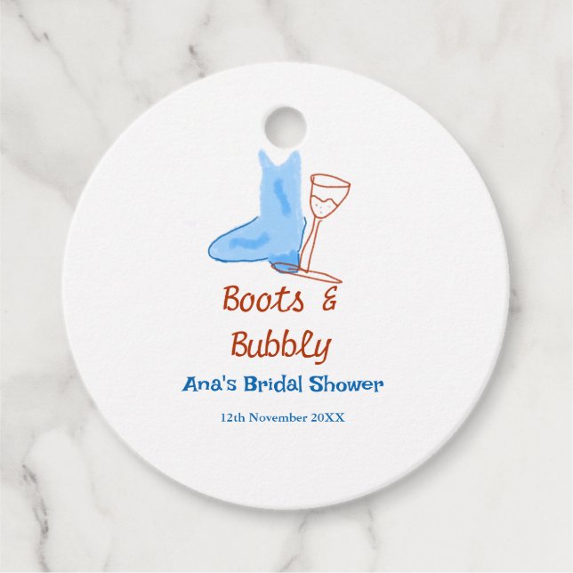Étiquettes Cadeau Chaussures & bouteille de champagne pétillant ente (Devant)