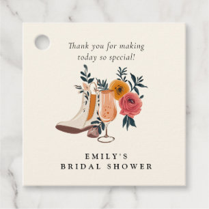 Étiquettes Cadeau Chaussures & Bubbly Shower de Mariage Occidental
