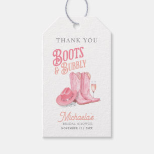 Étiquettes-cadeau Chaussures et bulles Fête de mariage western cowgi