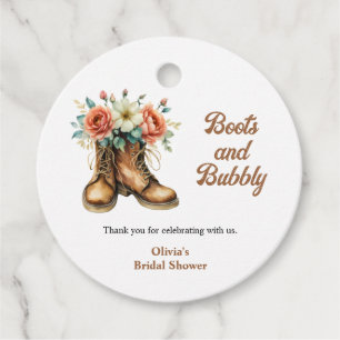 Étiquettes Cadeau Chaussures rustiques et douche de mariée occidenta