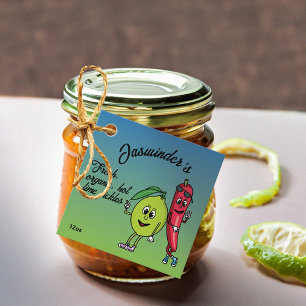 Étiquettes Cadeau Chaux et poivrons Pals Drôle Cartoon Lime Picks