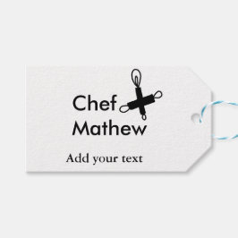Étiquettes-cadeau Chef cuisinier ajouter nom texte hommes cuisine bo