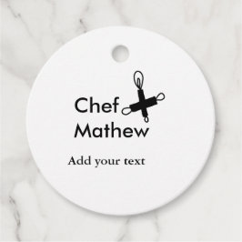 Étiquettes Cadeau Chef cuisinier ajouter nom texte hommes cuisine bo