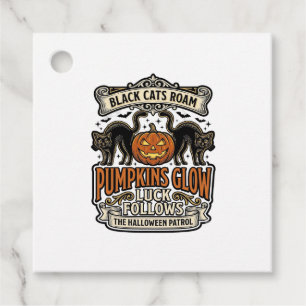 Étiquettes Cadeau Chemise de garde de sécurité Halloween avec chats 