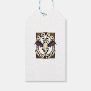Étiquettes-cadeau Chemise de gravure vintage de chauve-souris fantôm