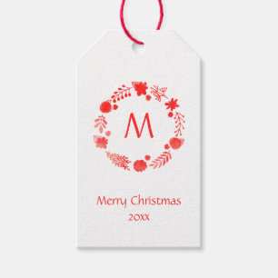 Étiquettes-cadeau Chemise de Noël en aquarelle rouge