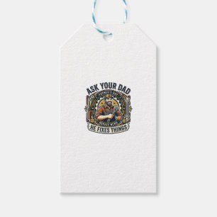 Étiquettes-cadeau Chemise de réparation de papa de jour de père Dema