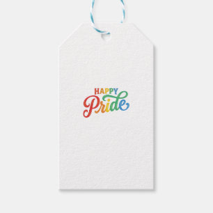 Étiquettes-cadeau Chemise de typographie arc-en-ciel vintage de la f