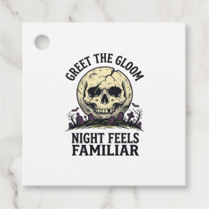 Étiquettes Cadeau Chemise graphique de crâne de lune effrayant Hallo