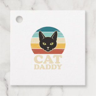 Étiquettes Cadeau Chemise Rétro Crépuscule Chat Noir Vintage Cat Dad