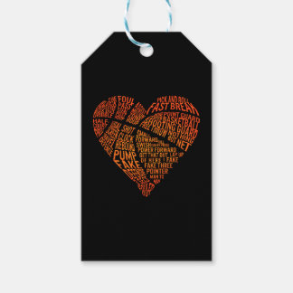 Étiquettes-cadeau Chemise Valentines, Coeur Basketball Hoops Romance