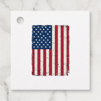 Étiquettes Cadeau Chemise vectorielle du drapeau américain en détres