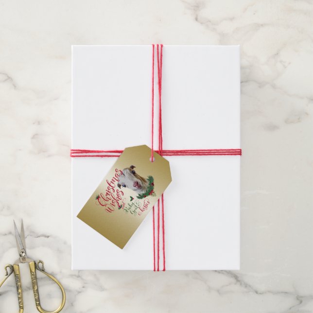 Étiquettes-cadeau CHÈQUE | voeux de Noël Bébé Chèvre Baisers LaManch (With Twine)