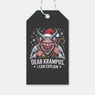 Étiquettes-cadeau Cher Krampus Je Peux Expliquer Noël Père Noël