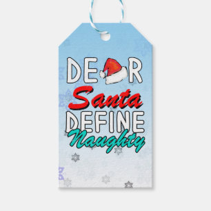 Étiquettes-cadeau Cher Père Noël, Définir Naughty—Joli Noël