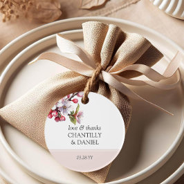 Étiquettes Cadeau Cherry Blossom rose et blanc Mariage favori Tags