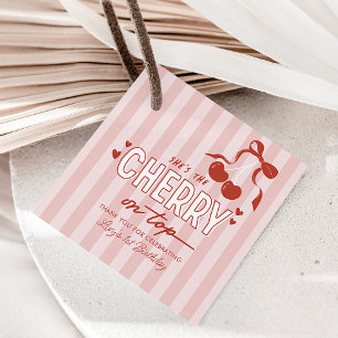 Étiquettes Cadeau Cherry First Coquette Girls 1er anniversaire