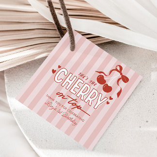 Étiquettes Cadeau Cherry First Coquette Girls 1er anniversaire