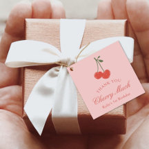 Cherry rose et rouge fille 1er anniversaire Merci