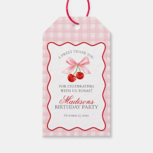 Étiquettes-cadeau Cherry Sweet Rose Coquette Bow Anniversaire Favori