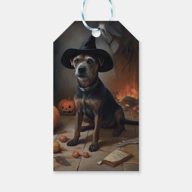 Étiquettes-cadeau Chesapeake Bay Terrier Citrouille Halloween effray (Devant)