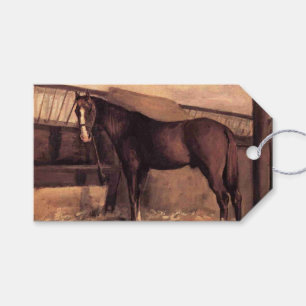 Étiquettes-cadeau Cheval bai brun dans les écuries