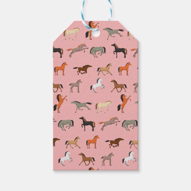 Étiquettes-cadeau Cheval Cowgirl - Cadeau, Femme et Fille Enfant (Devant)