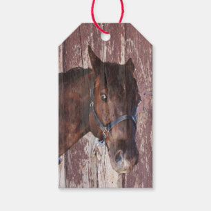 Étiquettes-cadeau Cheval yeux brun oreilles tête cowboy ouest
