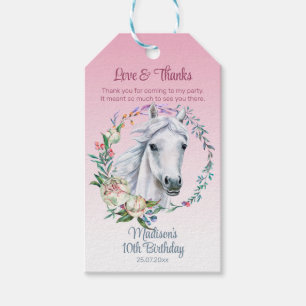Étiquettes-cadeau Chevaux selle up anniversaire merci