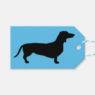 Étiquettes-cadeau Cheveux courts Dachshund - Silhouette 1