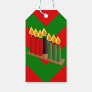 Étiquettes-cadeau chevron kwanza