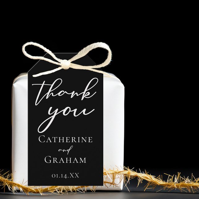 Étiquettes-cadeau Chic Black Formal Wedding Favoriser (Créateur téléchargé)