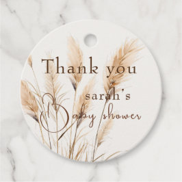 Étiquettes Cadeau Chic boho Pampas Baby shower d'herbe