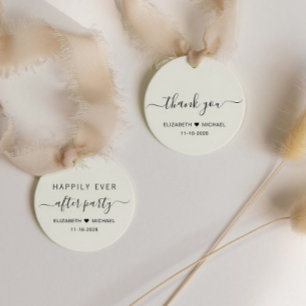 Étiquettes Cadeau Chic Cream Mariage après Merci de fête