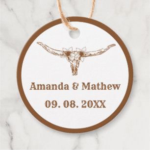 Étiquettes Cadeau Chic et élégant Boho Western Cowboy Mariage