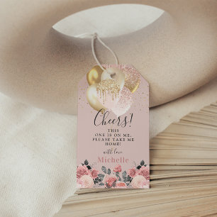 Étiquettes-cadeau Chic Girly 'Cheers ! Merci Favor